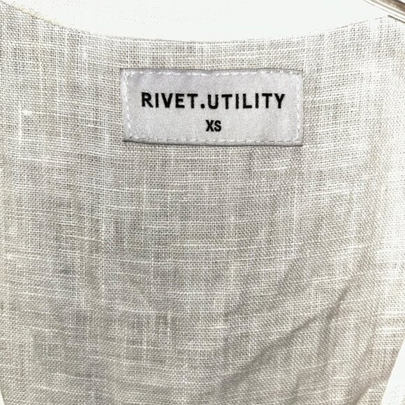 Rivet Utility Los Angeles White linen romper shorts jumpsuit XS - Picture 2 of 7
